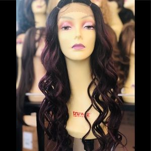 Red Wine Burgundy Deep Dark Lacefront Wig